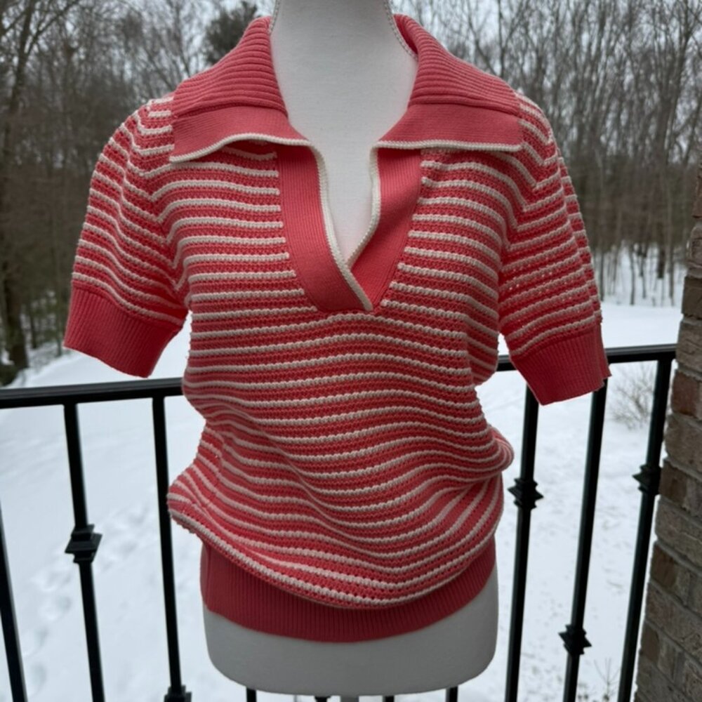 Vineyard Vine's Women's Texture Polo Sweater Sz M NWT